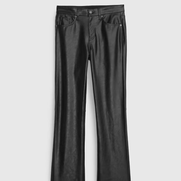 Mid Rise Vegan Leather Baby Boot Pants - Picture 3 of 4